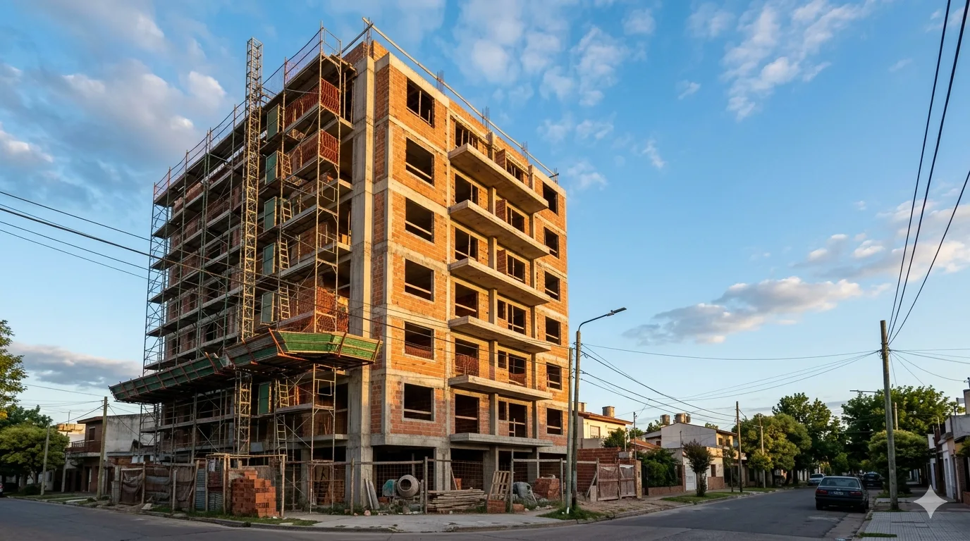 Edificio residencial en construcción en Zona Sur Buenos Aires - Tuchweber