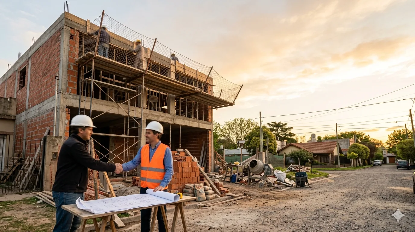 Errores al contratar una constructora: propietario y arquitecto frente a una casa en construcción en Zona Sur